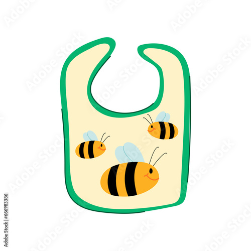 bib cartoon. child infant toddler food wear bib sign. isolated symbol vector illustration