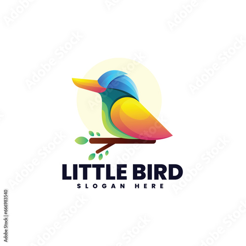 Little bird colorful logo design