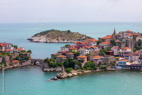 Fototapeta Naklejka Na Ścianę i Meble -  Beautiful Aerial view of Amasra in Bartin Turkey