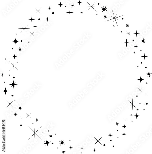Sparkle Star Circle Celestial Frame.