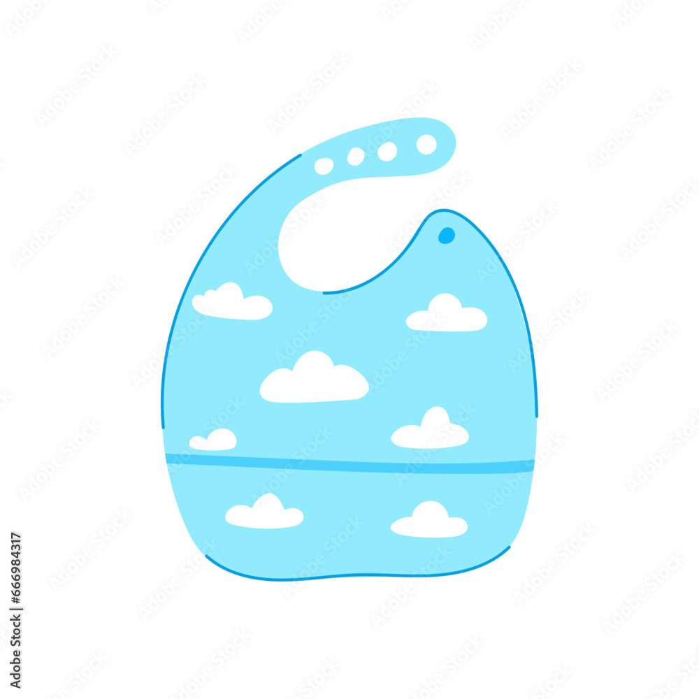bib cartoon. child infant toddler food wear bib sign. isolated symbol vector illustration