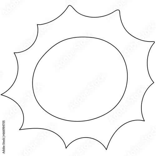 sun with a Planet in Line Art