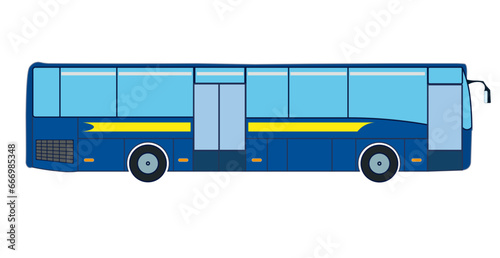 Flat color vector illustration of bus - bus logo