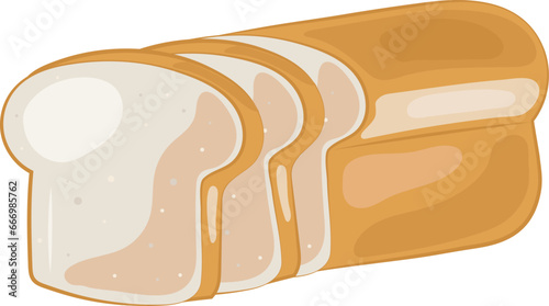 White Bread Loaf Toast Illustration Graphic Element Art Card
