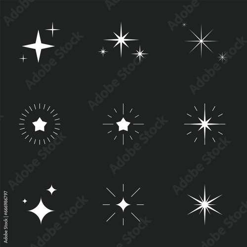 Star shining lightening icon illustration