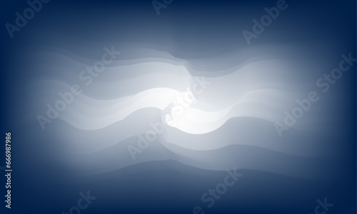 dark blue black gradient abstract background with white wave as highlights 