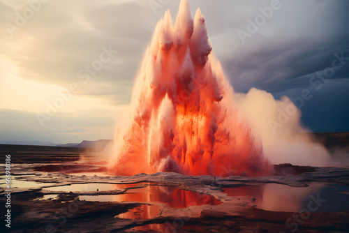 Faszinierendes Naturwunder: Geysir-Ausbruch in Island photo