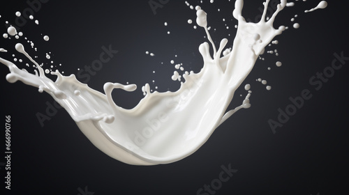White Milk Splash on white background