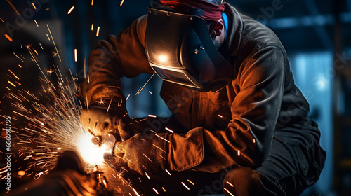 workers and welders who perform arc welding in factories