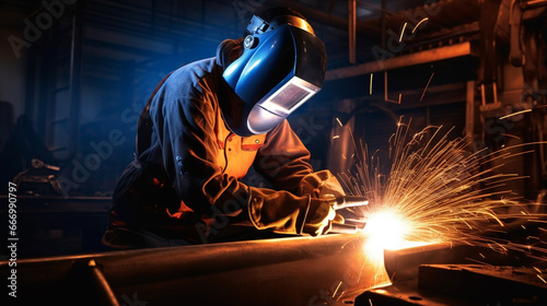 workers and welders who perform arc welding in factories