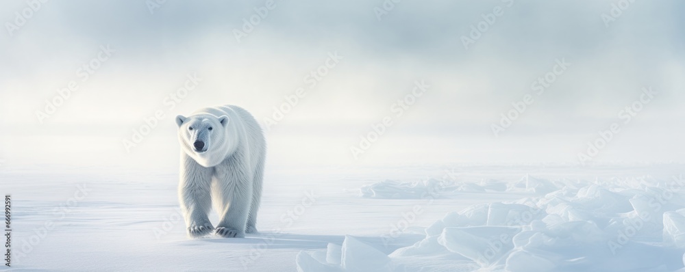 A majestic polar bear gracefully glides through the arctic landscape, its powerful presence and serene demeanor embodying the raw beauty and resilience of nature A majestic polar bear gracefully glides through the arctic landscape, its powerful presence and serene demeanor embodying the raw beauty and resilience of nature
