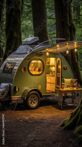 Small teardrop trailer camper