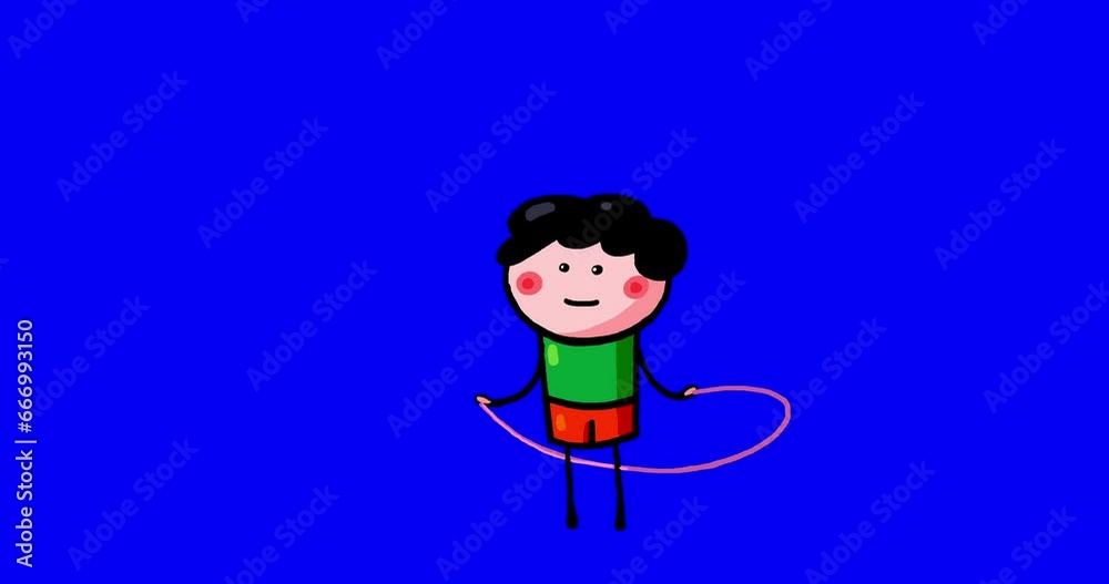 Cartoon kid character moves Tomek boy isolated skipping rope non stop loop play. Moving child serie transparent bluebox. Useful content presenter no background.
Cartoon kid character moves Tomek boy isolated skipping rope non stop loop play. Moving child serie transparent bluebox. Useful content presenter no background.