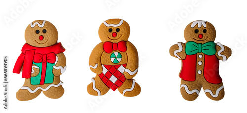 Christmas biscuit set, isolated on white or transparent background.