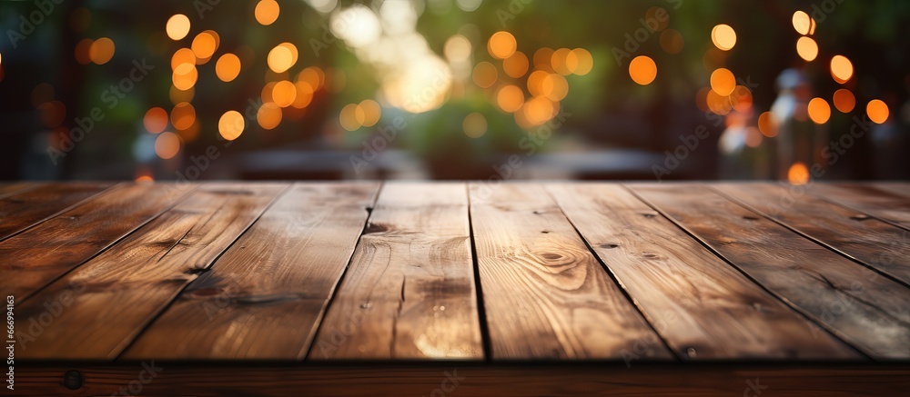 Blurry background of an aged wooden tabletop