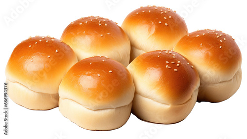 Set of hamburger bread with sesame seeds. Hamburger buns isolated on a white or Transparent background. PNG