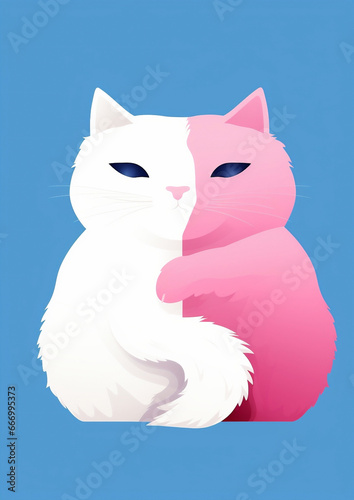 Cartoon illustration cute cats animal