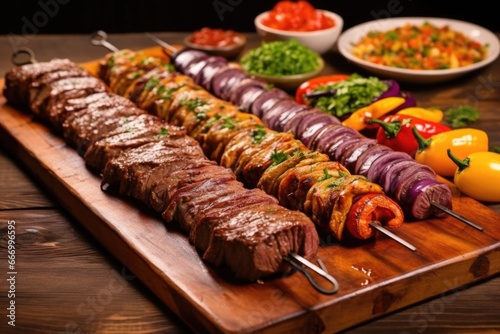 brazilian churrasco with different cuts of meat