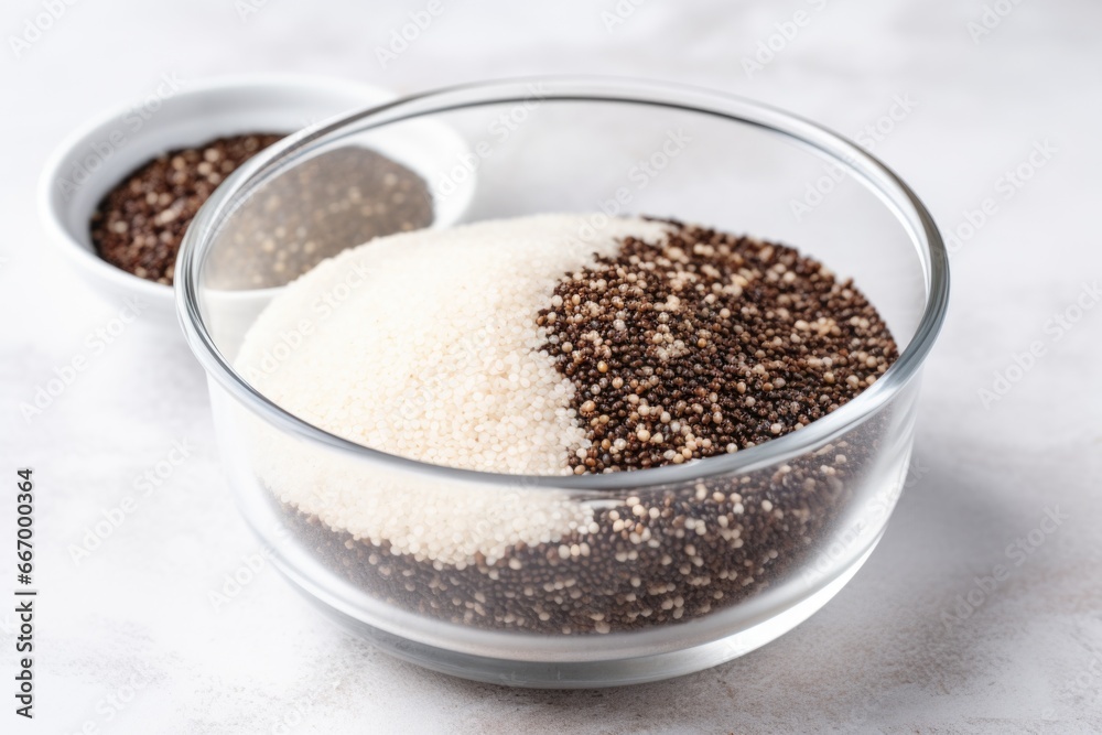black and white quinoa mix in a glass bowl black and white quinoa mix in a glass bowl