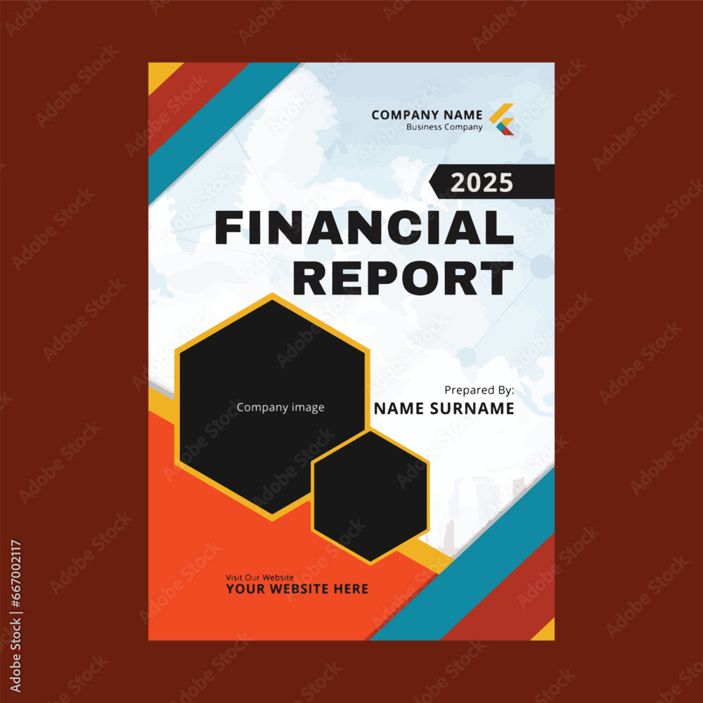 Company Financial report brochure flyer design  vector template.