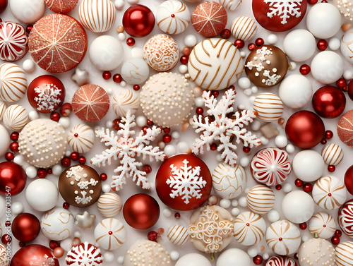 Christmas decorations and holidays, sweet on the white background. High-resolution © fillmana