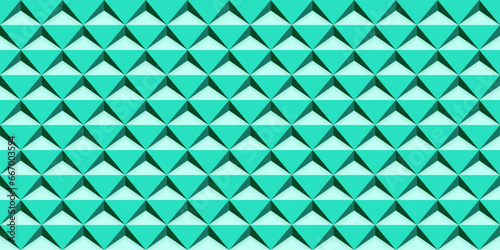Attractive mint color 3d triangle seamless pattern for wall decoration, wallpaper, background, wrapping paper, floor and fabric
