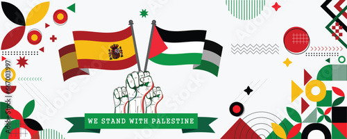We Stand With Palestine, banner Abstract celebration geometric decoration design vector illustration