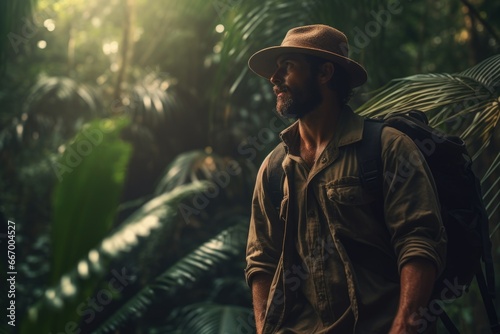 Cinematic shot of Explorer, Jungle photo
