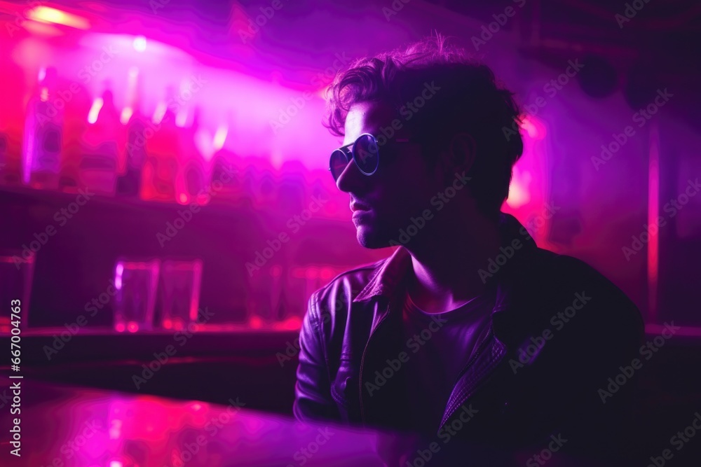 Cinematic shot of Musician, Nightclub