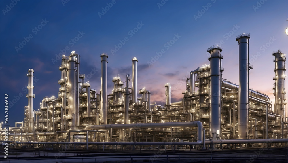 Obraz premium oil refinery at night