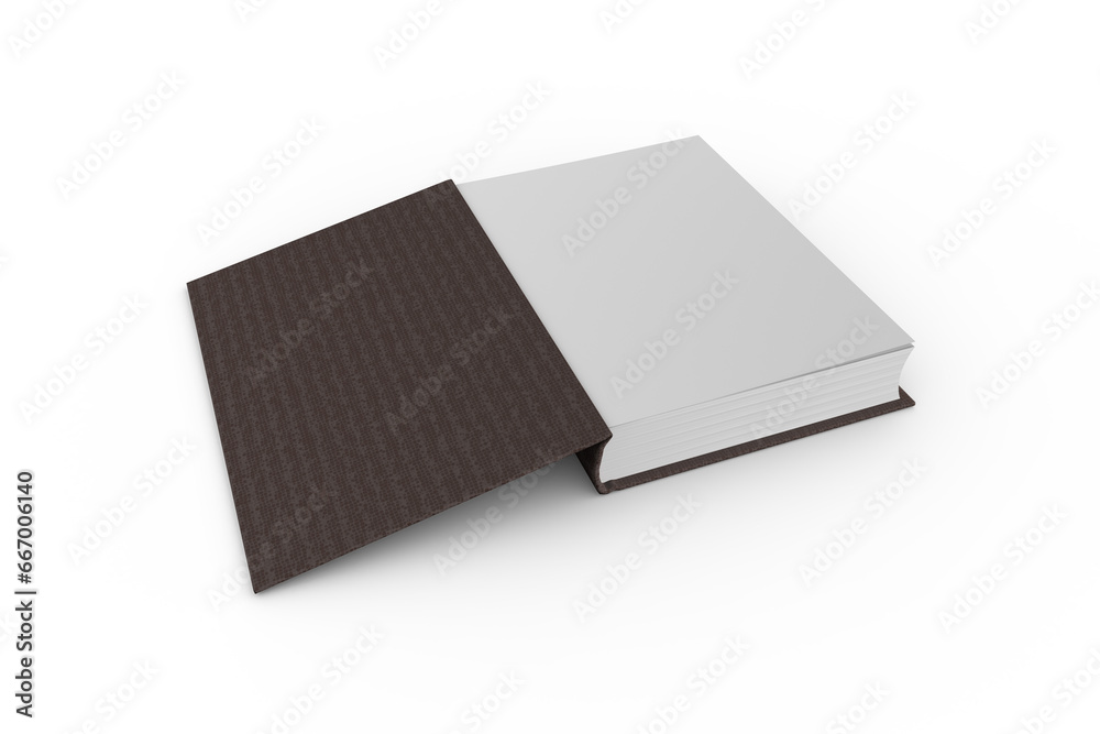 Digital png illustration of opened book with copy space on transparent background