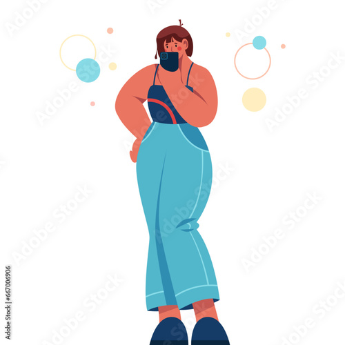 Woman taking selfie cartoon vector clipart. Flat sign of modern female holding phone and taking photo for social media. Trendy face photography. Girl blogger person. Smartphone and young people