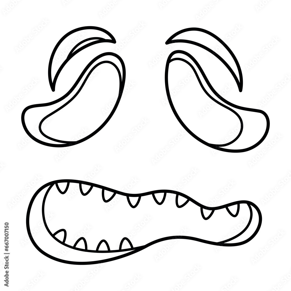 Sad face of Jack Lantern Halloween pumpkin. Spooky hand drawn line icon. Autumn holiday decoration. Sad face of Jack Lantern Halloween pumpkin. Spooky hand drawn line icon. Autumn holiday decoration.