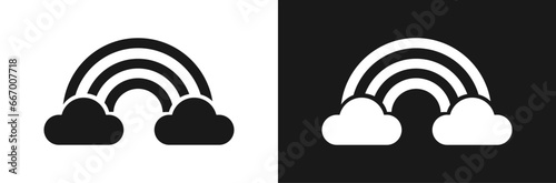 black and white rainbow icon symbol vector design