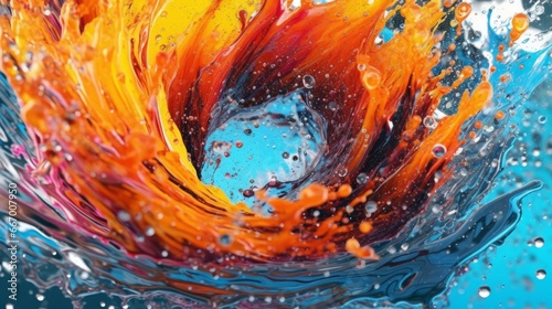 Splash with a swirly or whirlpool effect. AI generated
