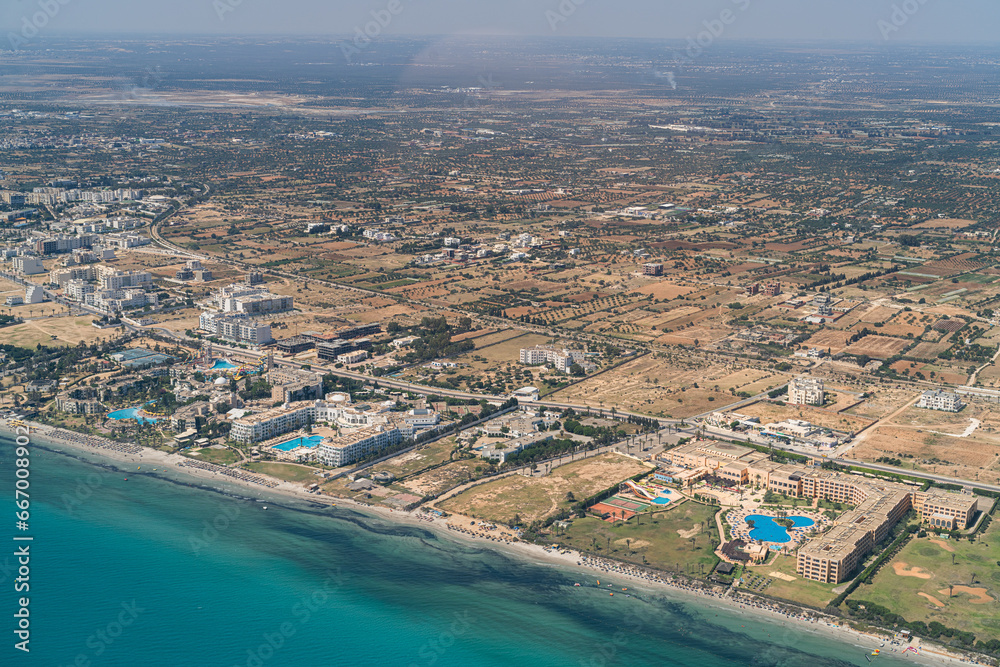 
Aerial view of the Tunisian coast - Monastir governorate - Tunisia