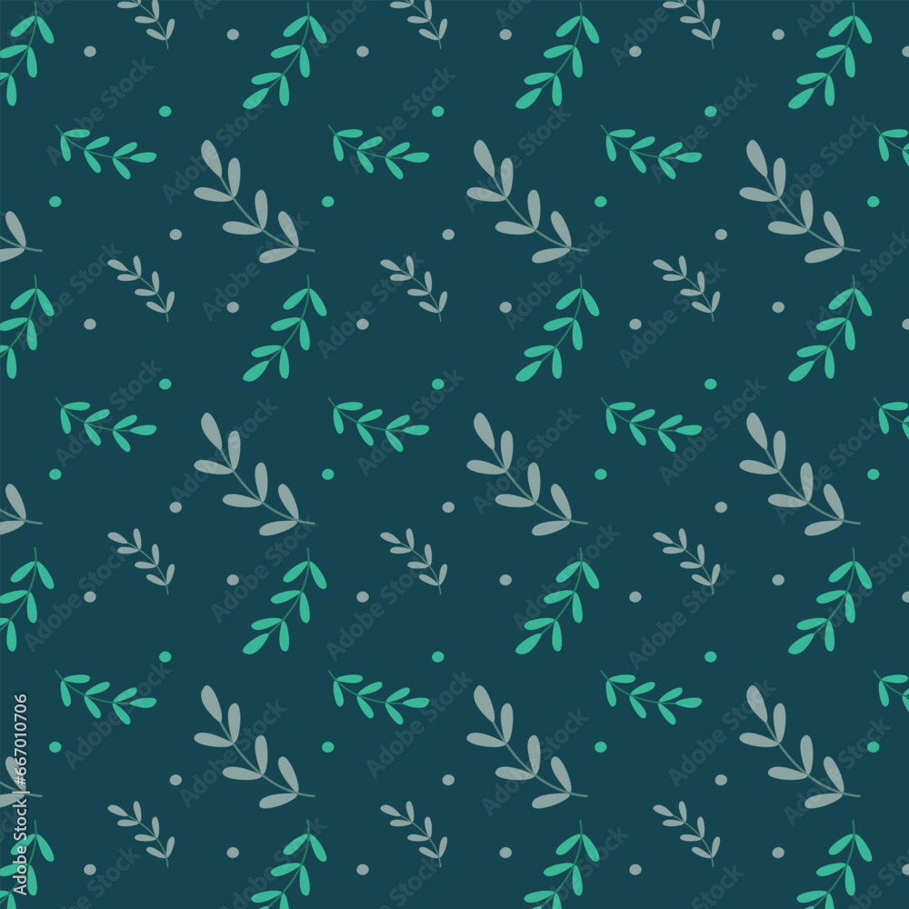 Green Leaf Seamless Pattern Background. Summer Botanical Floral Vector Illustration Green Leaf Seamless Pattern Background. Summer Botanical Floral Vector Illustration