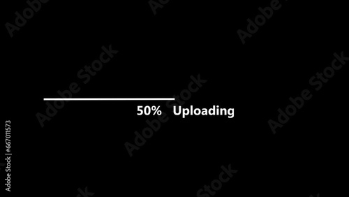 Modern digital board showing information about uploading files with a progress bar.
 photo