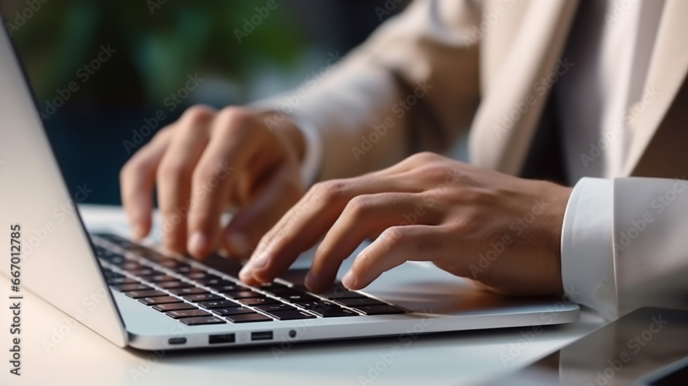 Hands Using a Laptop for Business Communication and Typing. Working Online, E-Learning Hands Using a Laptop for Business Communication and Typing. Working Online, E-Learning