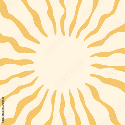 Groovy hippie 70s background. Waves, swirl, twirl, flower, rays pattern. Twisted and distorted vector in retro psychedelic style. Y2k aesthetic