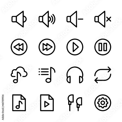 set of icons music vector illustration
