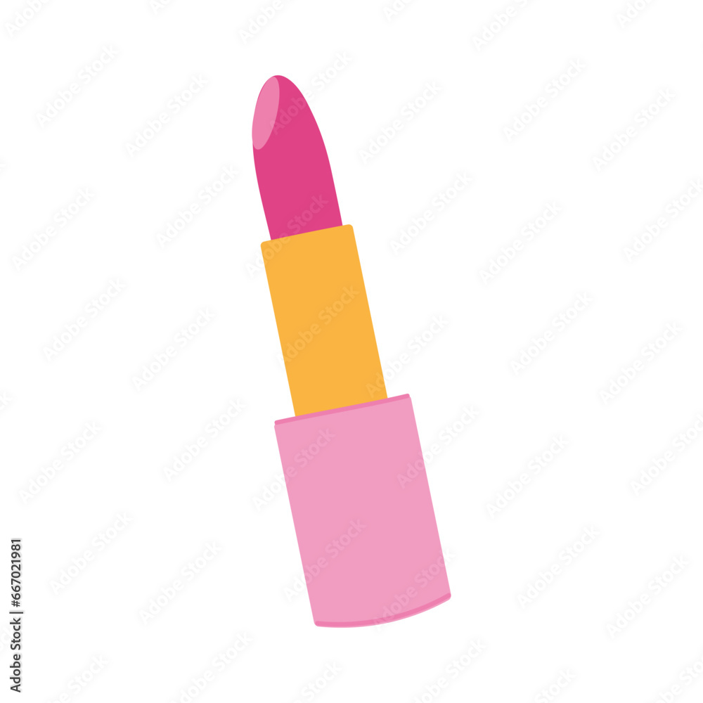 pink lipstick, women's cosmetics, vector illustration in flat style isolated on white background pink lipstick, women's cosmetics, vector illustration in flat style isolated on white background