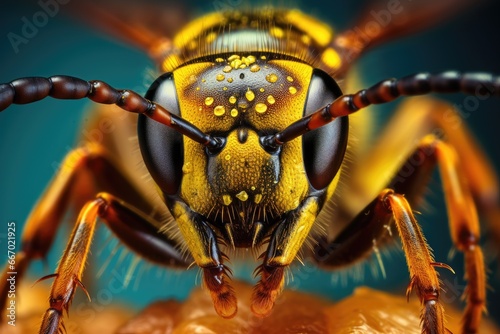 Macro portrait of a wasp insects © Lubos Chlubny