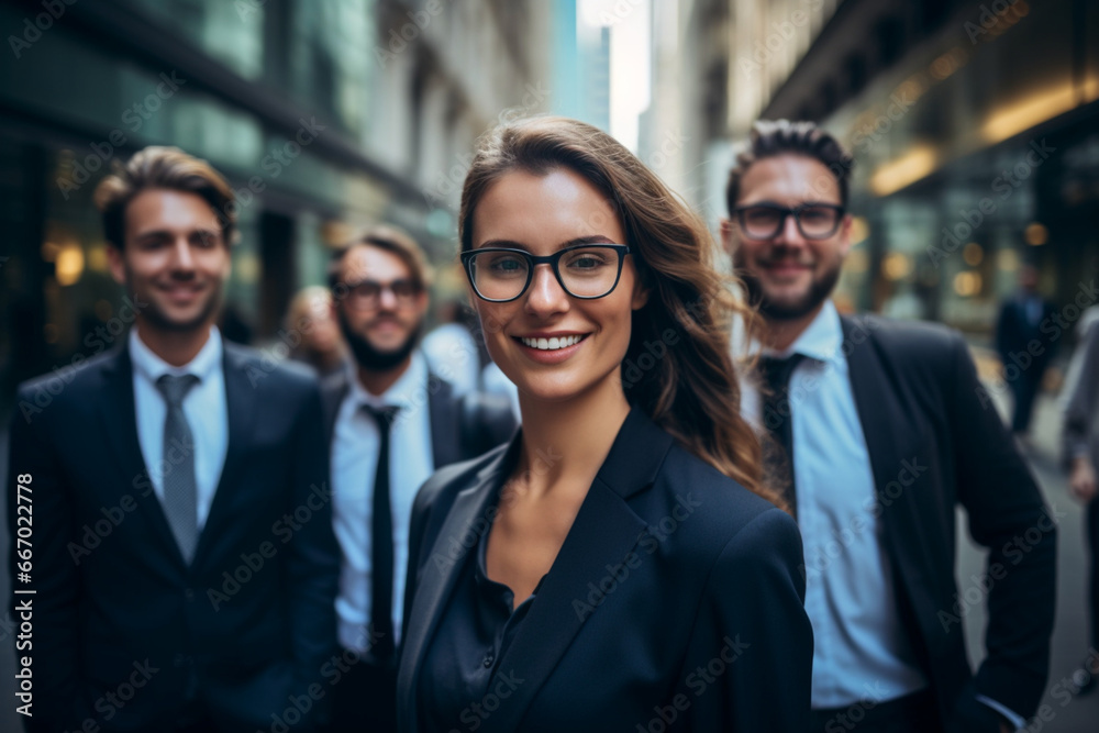 Shot of a group of lawyers standing in the city Shot of a group of lawyers standing in the city