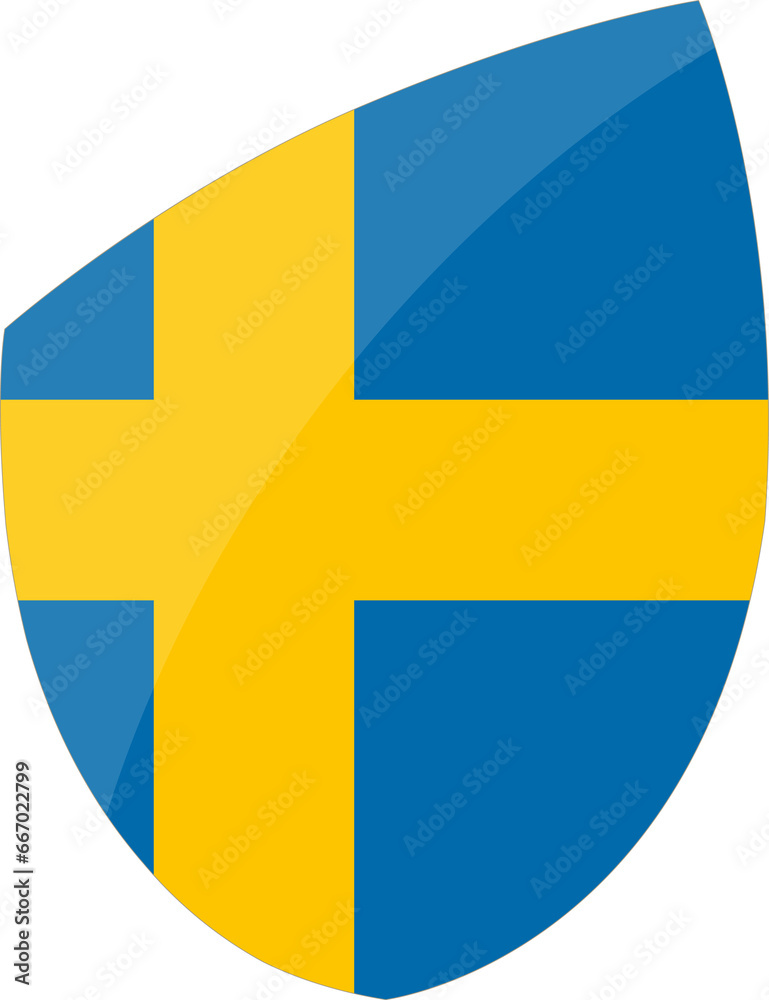 Sweden flag in rugby icon style