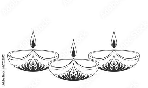 candle diwali hinduism festival light ornament vector hinduism element background