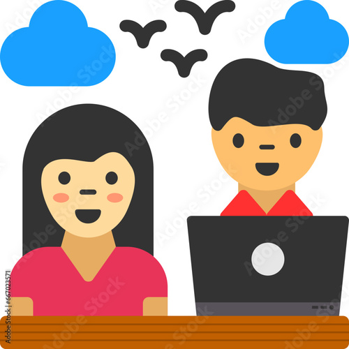 Remote coworker Icon