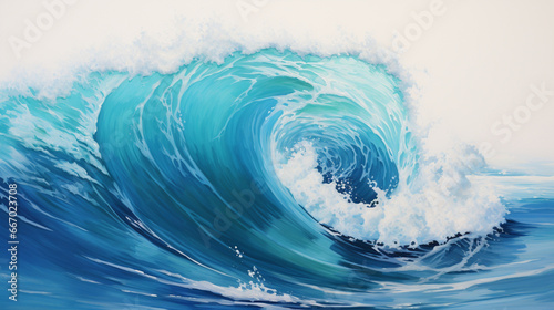 巨大な海の波のイラスト素材