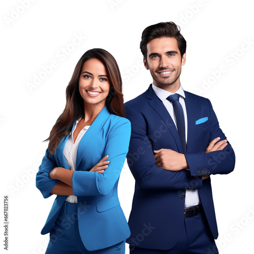 professional business duo in suits isolated on transparent background
