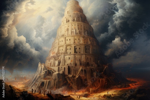 The Tower of Babel reaching the sky biblical story